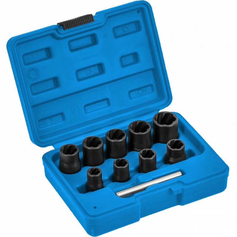 Galvučių komplektas Hogert HT8G401; 3/8''; 10-19 mm; 10 vnt.