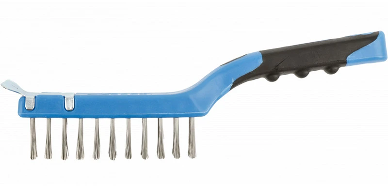 HOGERT Inox wire brush with a scraper, 4 x 11