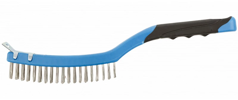 HOGERT Inox wire brush with a scraper, 3 x 19