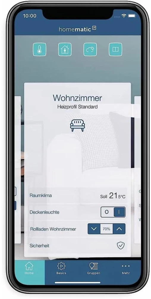 „HomeMatic IP“ pritemdymo pavara, montuojama ant DIN bėgelio – 3 padėčių