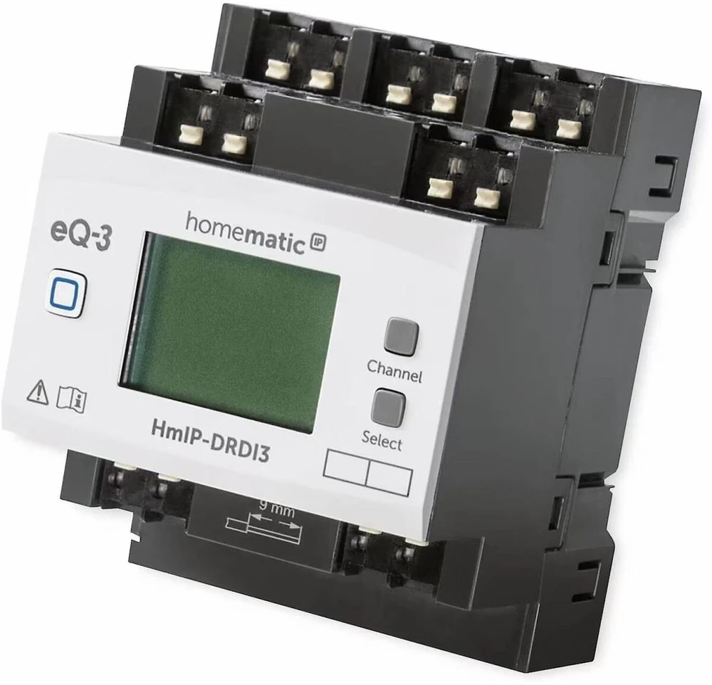 „HomeMatic IP“ pritemdymo pavara, montuojama ant DIN bėgelio – 3 padėčių