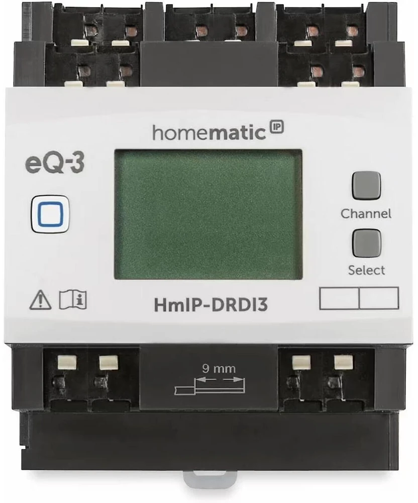 „HomeMatic IP“ pritemdymo pavara, montuojama ant DIN bėgelio – 3 padėčių