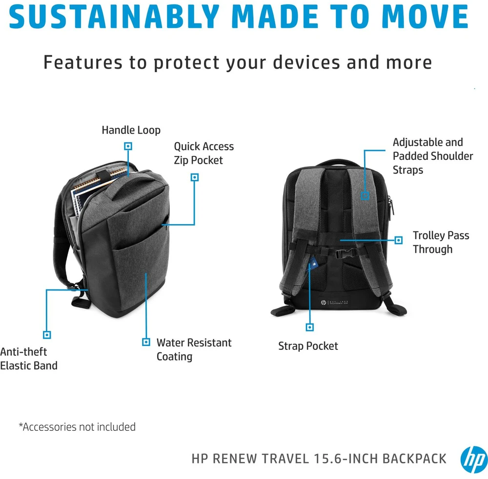 HP Renew Travel nešiojamojo kompiuterio kuprinė 15.6"