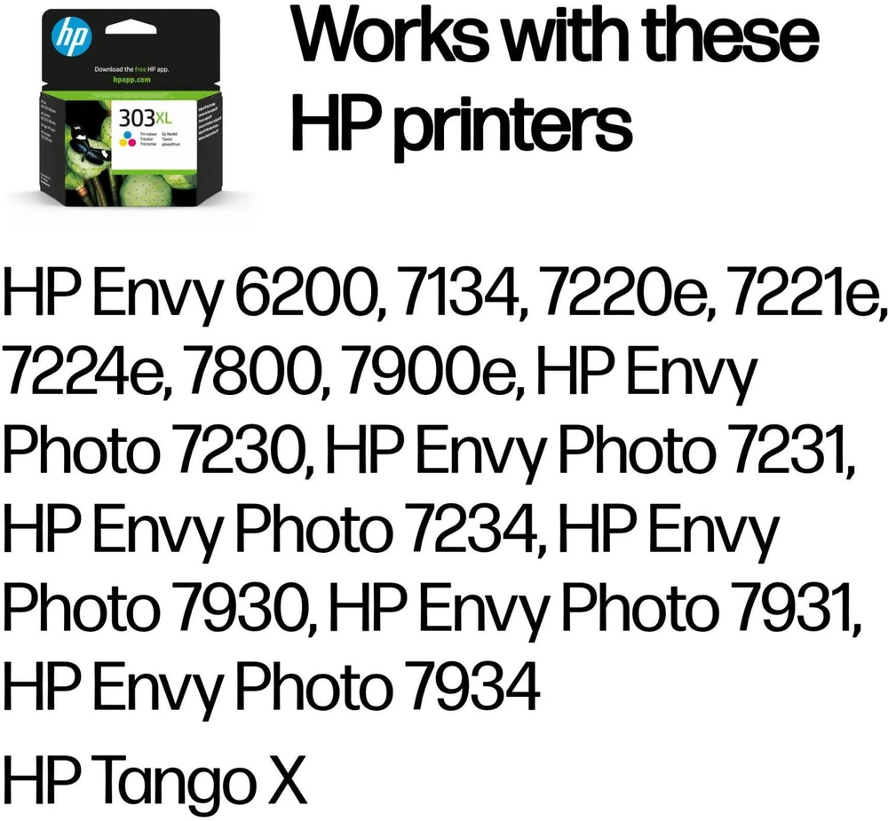 Spausdintuvas Hewlett Packard (HP) HP 303XL didelės talpos trijų spalvų originali rašalo kasetė