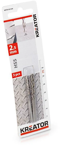 Grąžtas Kreator Instytut Wydawniczy Kreator KRT010104 - 3pcs HSS metal drill 2,5x57 mm