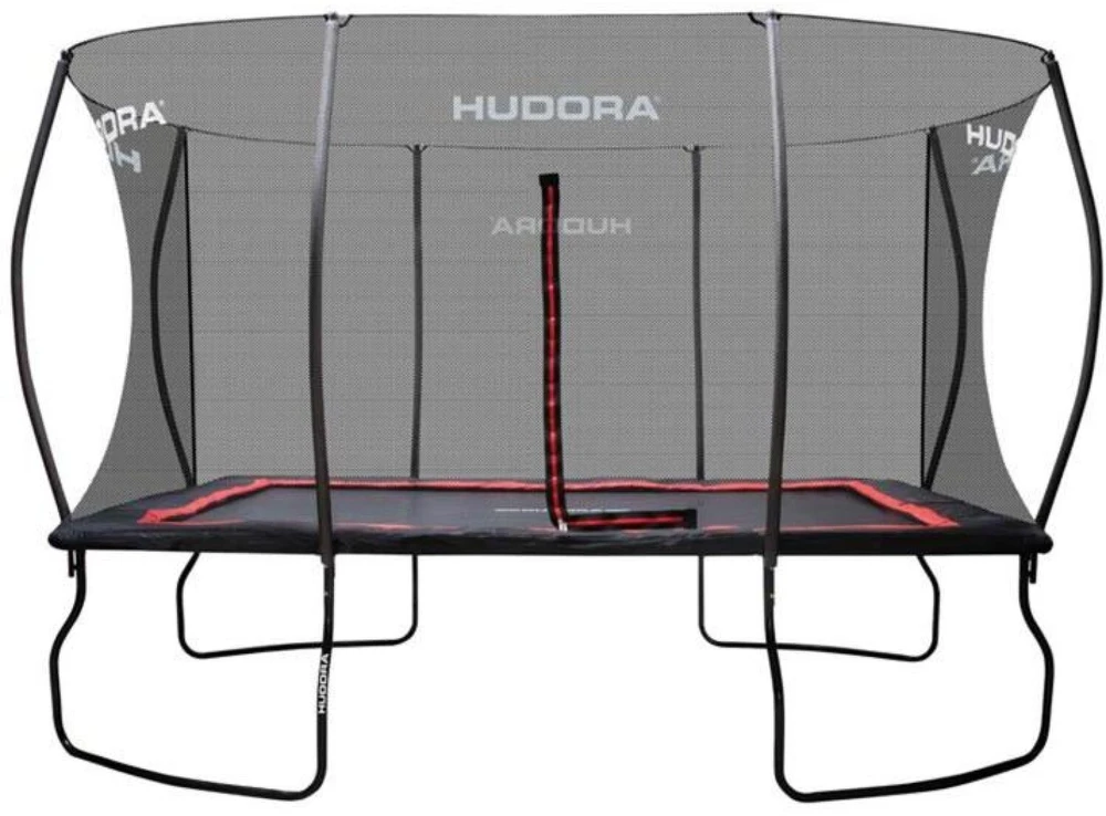 Hudora 4Square Trampolin 244x366 (juodas/raudona)