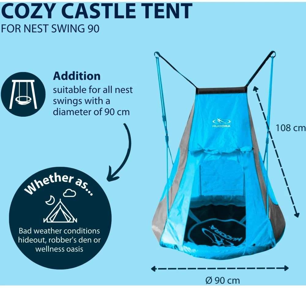 Huśtawka Hudora Palapinė huśtawka Cosy Castle 90 mėlyna