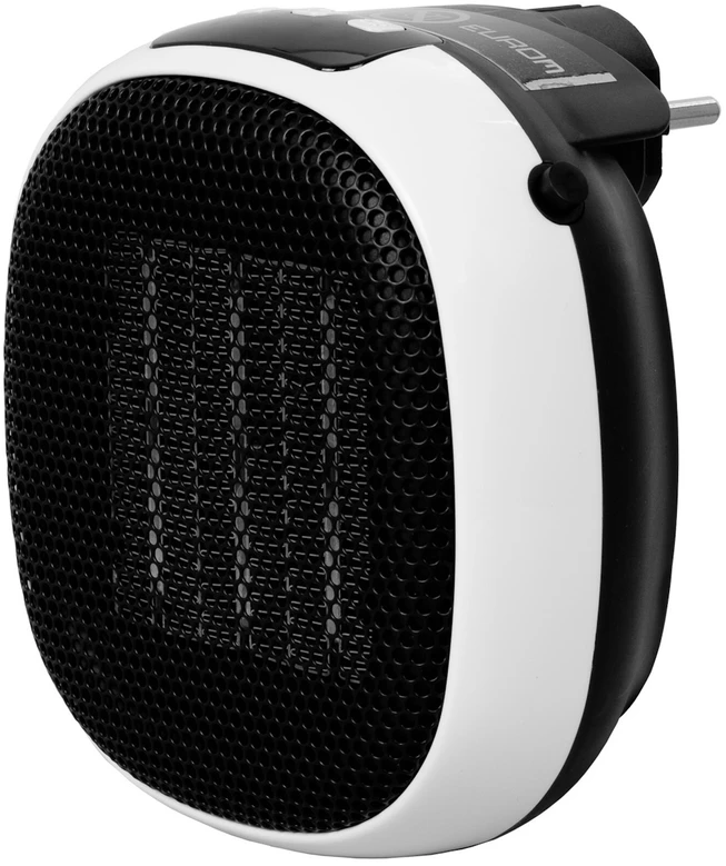 Į lizdą jungiamas keraminis ventiliatorinis šildytuvas kambariui su termostatu ir laikmačiu 700W iki 40m³ Heat Plug-in-700 max Eurom
