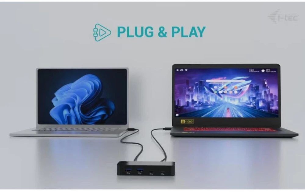 I-tec USB-C/USB-A Universalus KVM HUB 2x USB-C (5Gbps) + 2x USB-A 3.0 (5Gbps) USB-C Maitinimas 5V/3A-15W max (2x kabeliai 100cm)