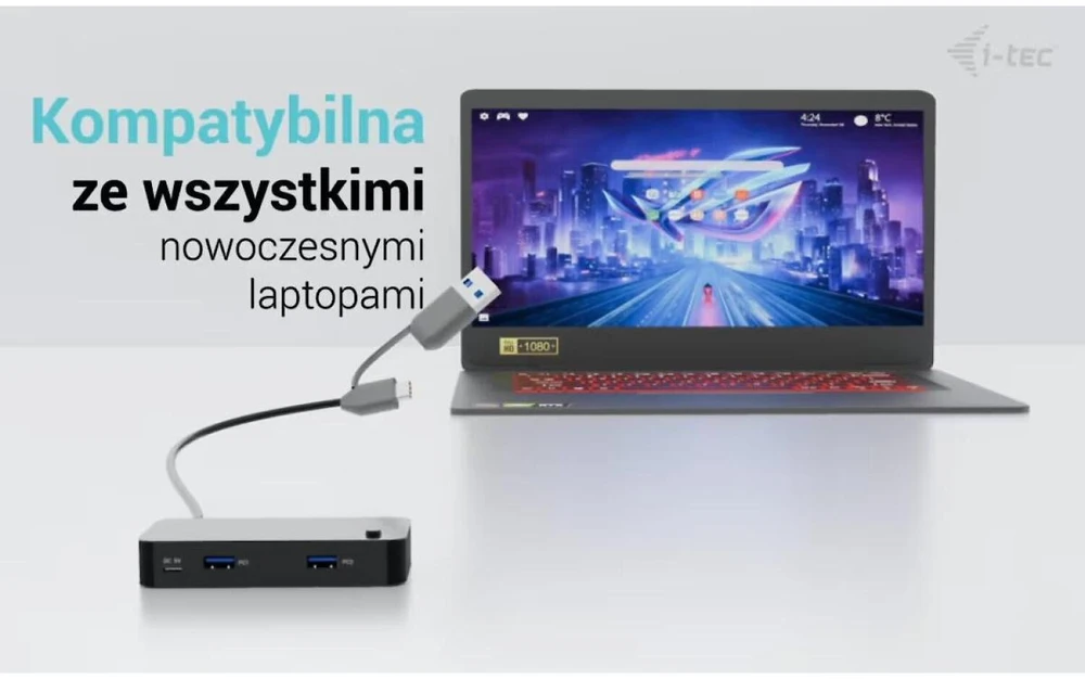 I-tec USB-C/USB-A Universalus KVM HUB 2x USB-C (5Gbps) + 2x USB-A 3.0 (5Gbps) USB-C Maitinimas 5V/3A-15W max (2x kabeliai 100cm)