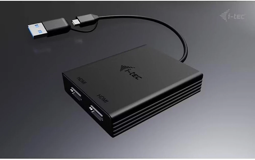 I-tec USB-A/USB-C dvigubas 4K/60 Hz DisplayPort vaizdo adapteris
