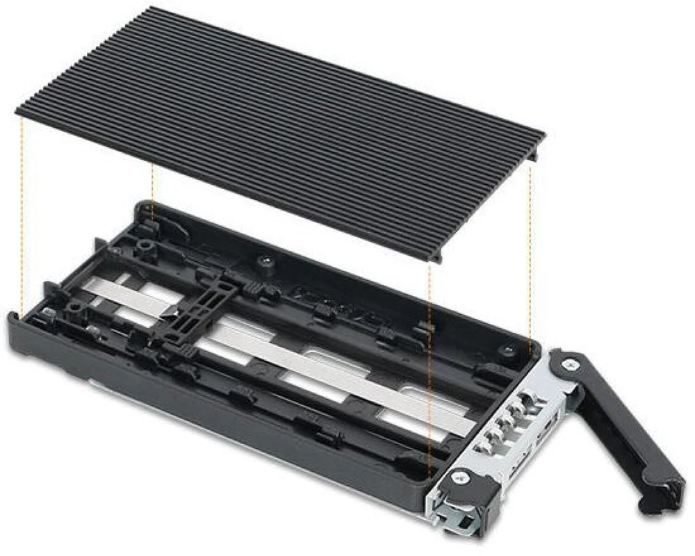 Carruzzo Icy Dock MB834TP-B saugojimo diskų korpusas SSD korpusas Aliuminis, Juoda 2.5″