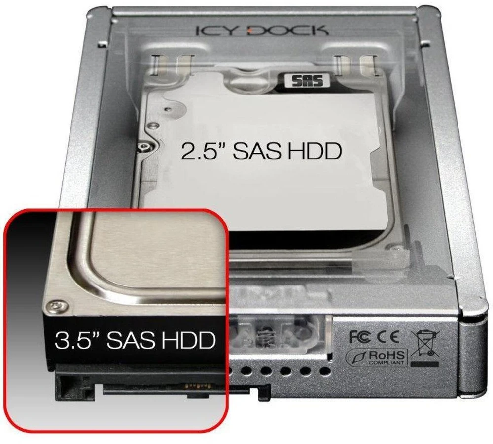 Icy Dock 3,5 colio SATA/SAS EZConvert Pro diskų korpusas (MB982IP-1S-1)
