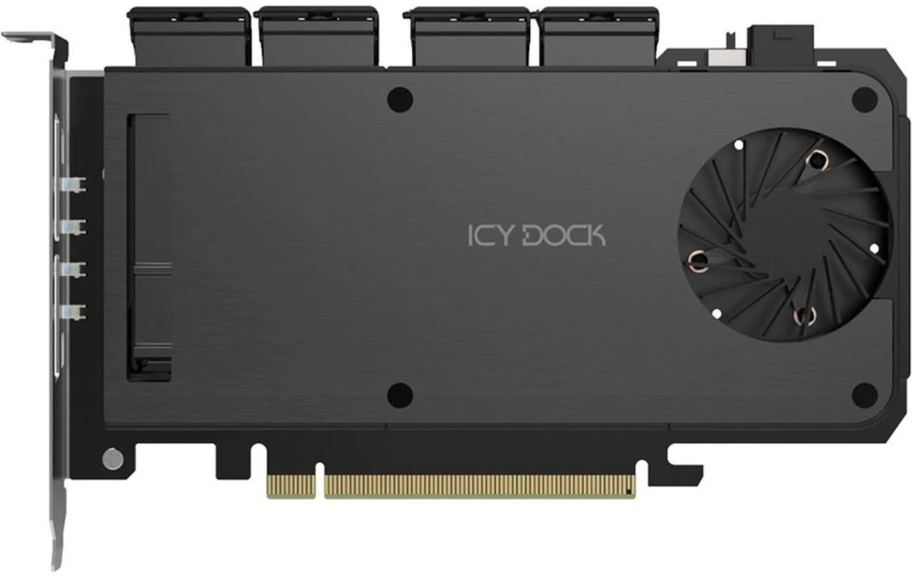Icy Dock „IcyDock“ adapteriai, 4 x M.2 NVMe SSD mobiliojo stovo adapteriai, skirti plokštei