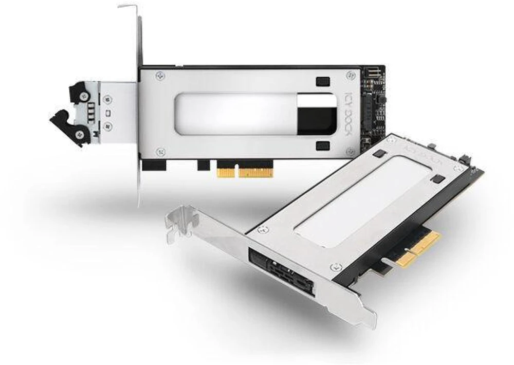 Carruzzo Icy Dock MB840TP-B saugojimo diskų korpusas SSD korpusas Aliuminis, Juoda M.2