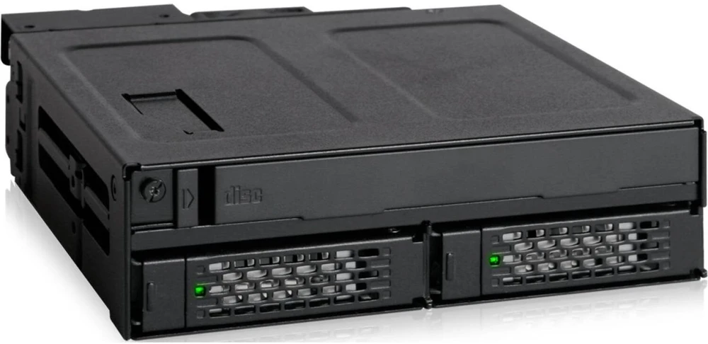 „Icy Dock Pocket“ 2 x 2,5 colio SSD / HDD + ypač plonas ODD 5,25 colio „ToughArmor“ (MB602SPO-B)