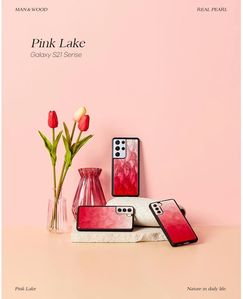 Dėklas iKins case for Samsung Galaxy S21 Ultra pink lake juodas