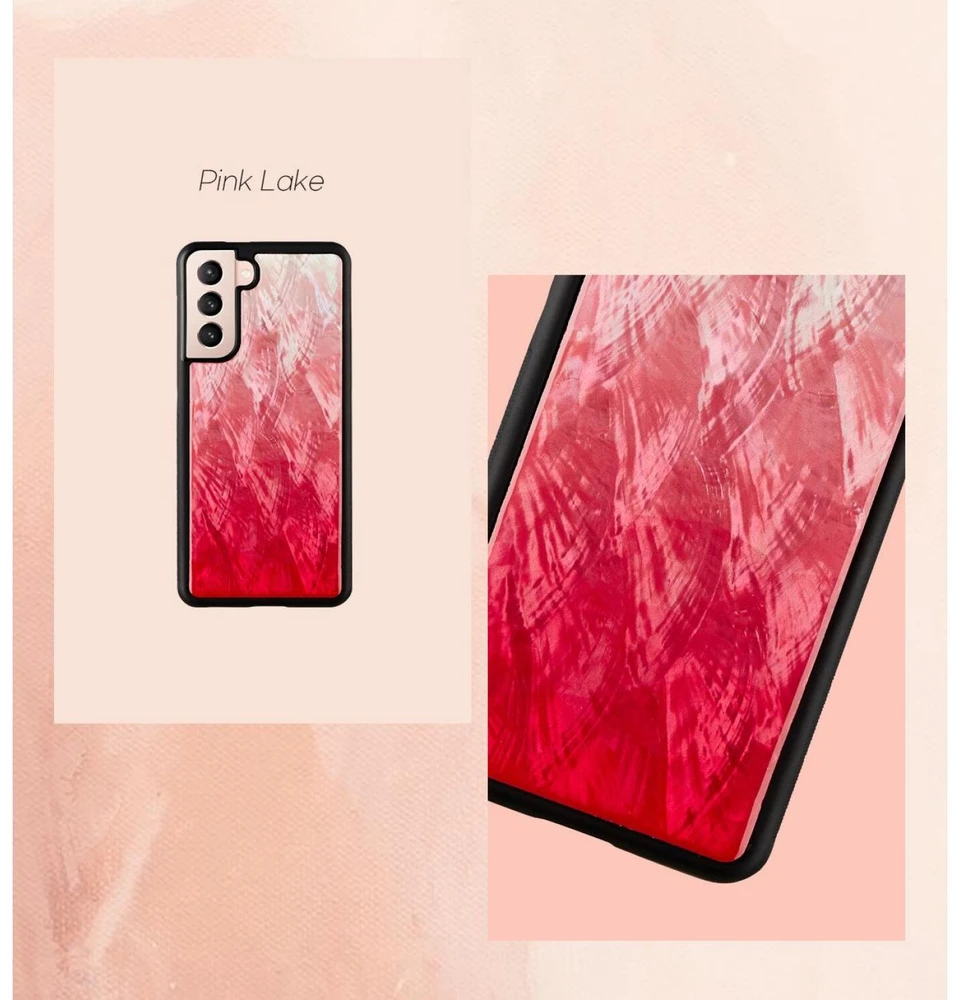 Dėklas iKins case for Samsung Galaxy S21 Ultra pink lake juodas
