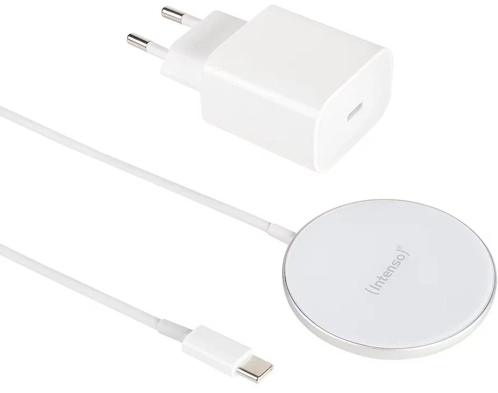 Intenso MW1, vidaus, USB, 12 V, belaidis įkrovimas, 1,5 m, balta