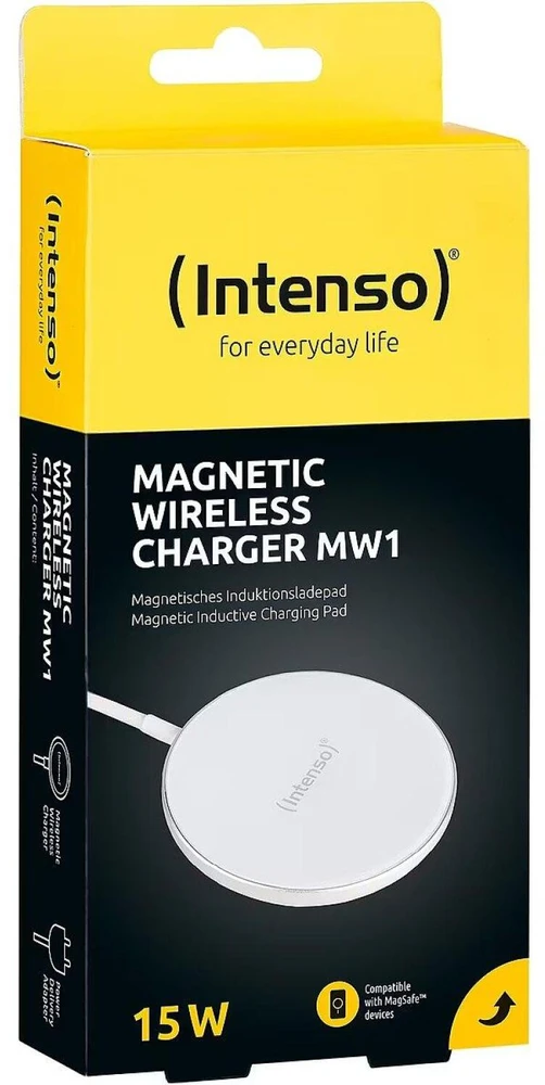Intenso MW1, vidaus, USB, 12 V, belaidis įkrovimas, 1,5 m, balta
