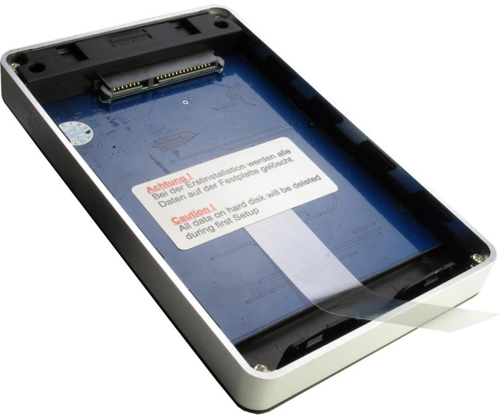 Inter-Tech GD-25LK01 - HDD enclosure - 2.5" - Serial ATA,Serial ATA II,Serial ATA III - 5 Gbit/s - USB connectivity - Aliuminio,Juodas