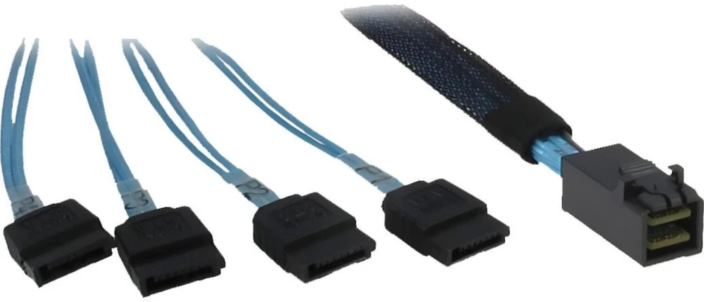 ITT Inter-Tech SFF-8643 – 4x SATA/SAS 0,7 m 12 Gbit/s Mėlyna