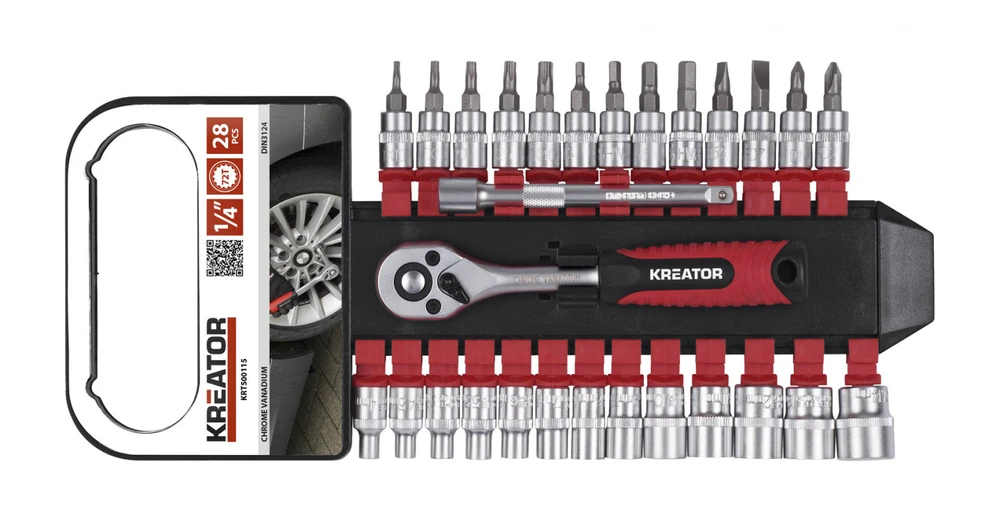 Orkaitė Kreator KRT500115 - 28-piece 1/4" bare set