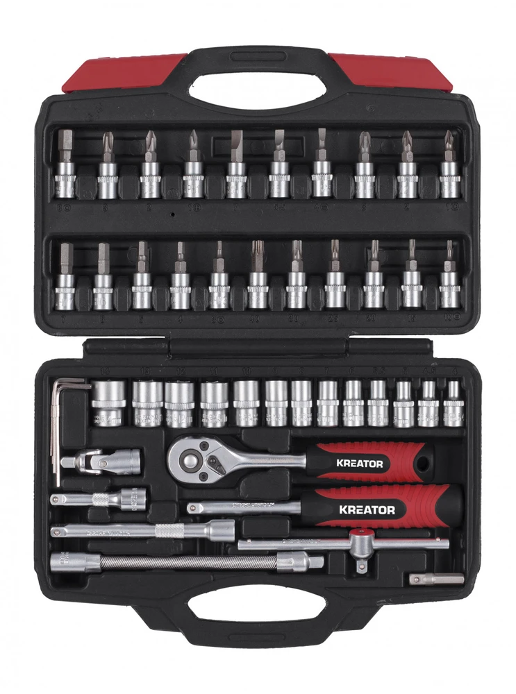 Kreator KRT500117 - 46 dalių 1/4" nuogas komplektas dėkle