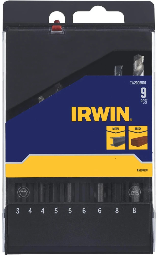 IRWIN GRĄŽTAS BETONUI METALUI HSS kompl. 9vnt. (3-8mm)