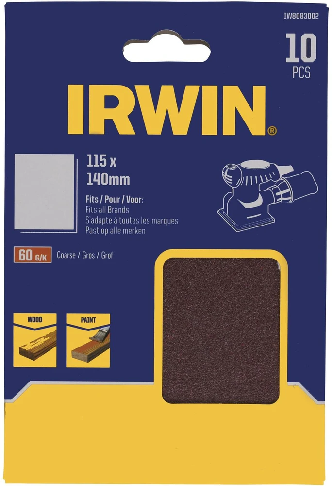 IRWIN POPIERINIS ŠVITRINIS LAPAS 115 x 140mm P 60 /10vnt.
