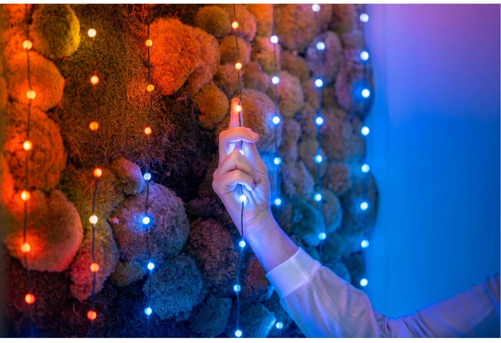 Kalėdinė girlianda Twinkly Candies 100 RGB LED USB- C, žalios spalvos laidas