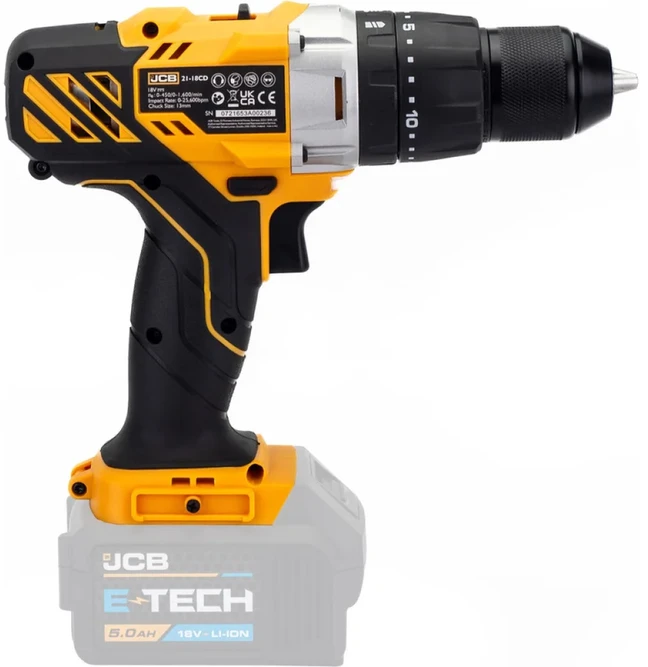 Gręžtuvas-suktuvas JCB Belaidis gręžtuvas-suktuvas 18V 45Nm (be akumuliatoriaus)