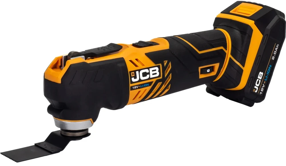 JCB 18V vibruojantis daugiafunkcis įrankis (2Ah baterija, įkroviklis, krepšys)