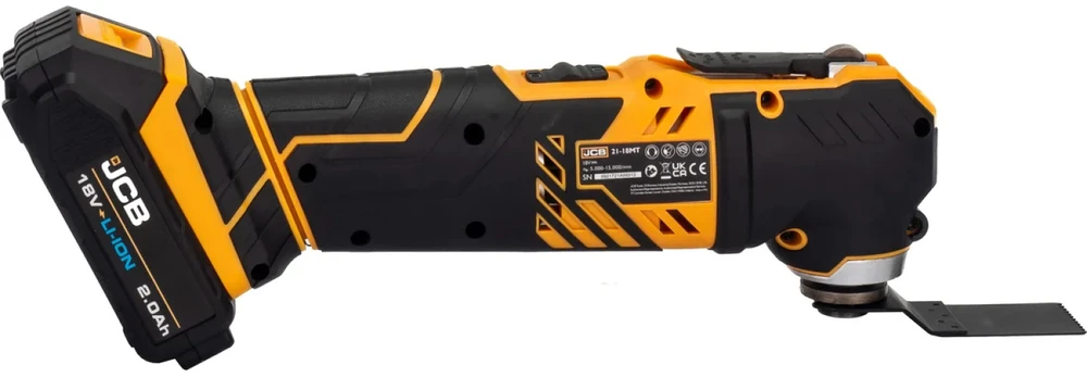 JCB 18V vibruojantis daugiafunkcis įrankis (2Ah baterija, įkroviklis, krepšys)