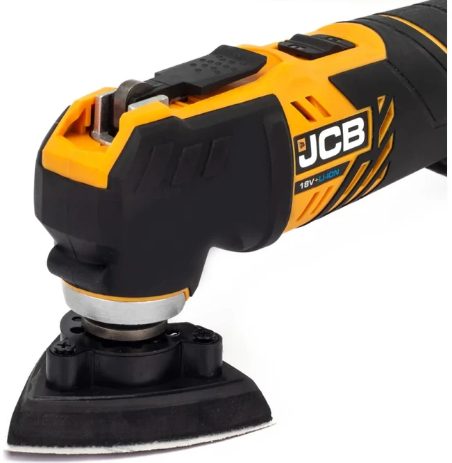 JCB 18V vibruojantis daugiafunkcis įrankis (2Ah baterija, įkroviklis, krepšys)