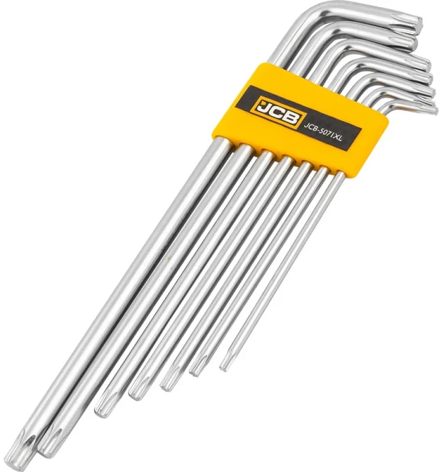 JCB Ypač ilgų TORX raktų rinkinys, 7 dalių (T10-T40)