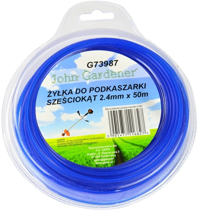 John Gardener Geko Valas do podkaszarki sześciokąt 2,4mmx50m (40)