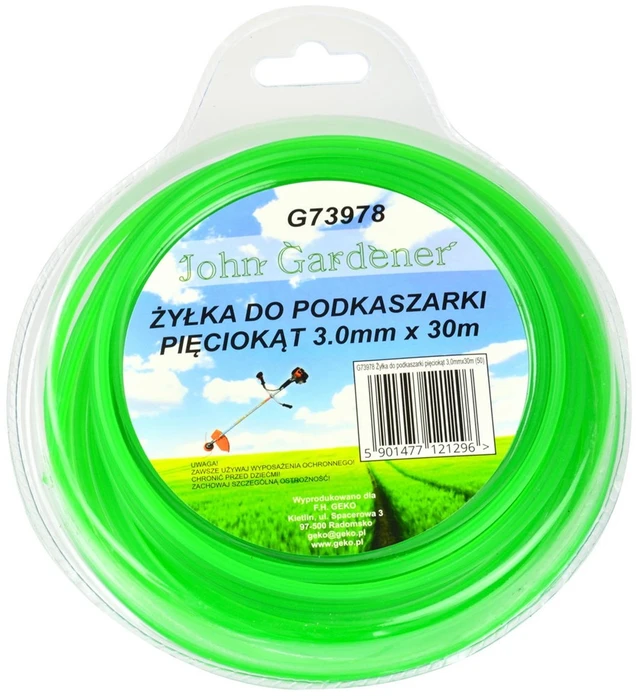 John Gardener Geko Valas do podkaszarki pięciokąt 3,0mmx30m (40)