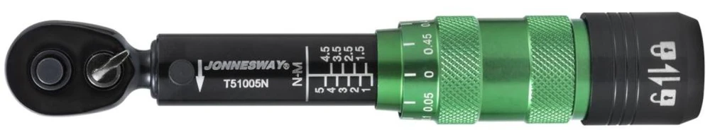 1/4'' Dinamometrinis raktas JONNESWAY T51005N; 1-5 Nm; 150 mm