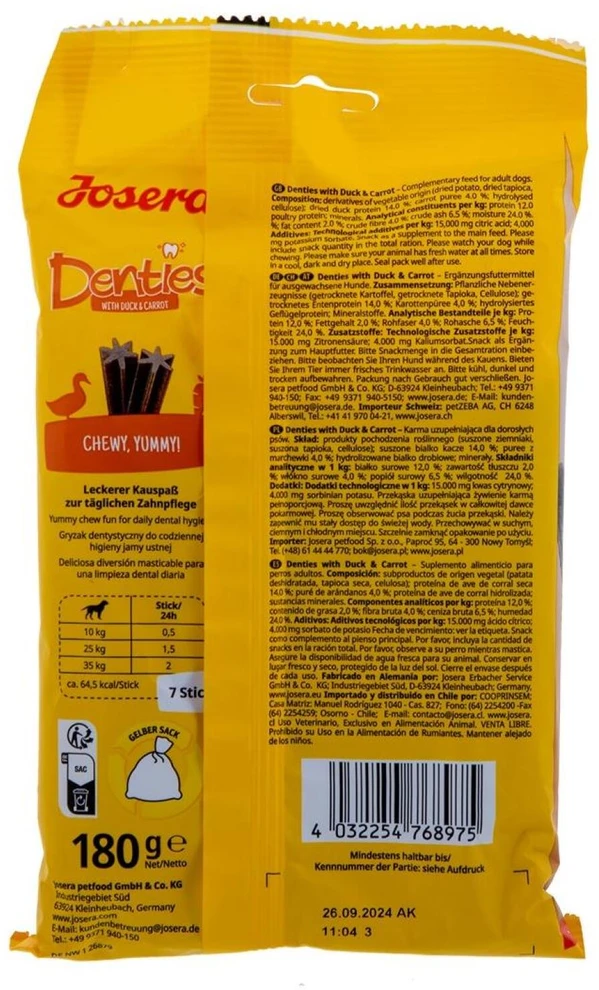 Josera Denties antien.+mork.180g skan. šun.