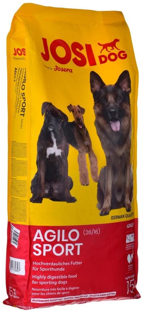 Josera JosiDog Agilo Sport Visavertis ėdalas keturkojams atletams ir labai aktyviems šunims, 15 kg