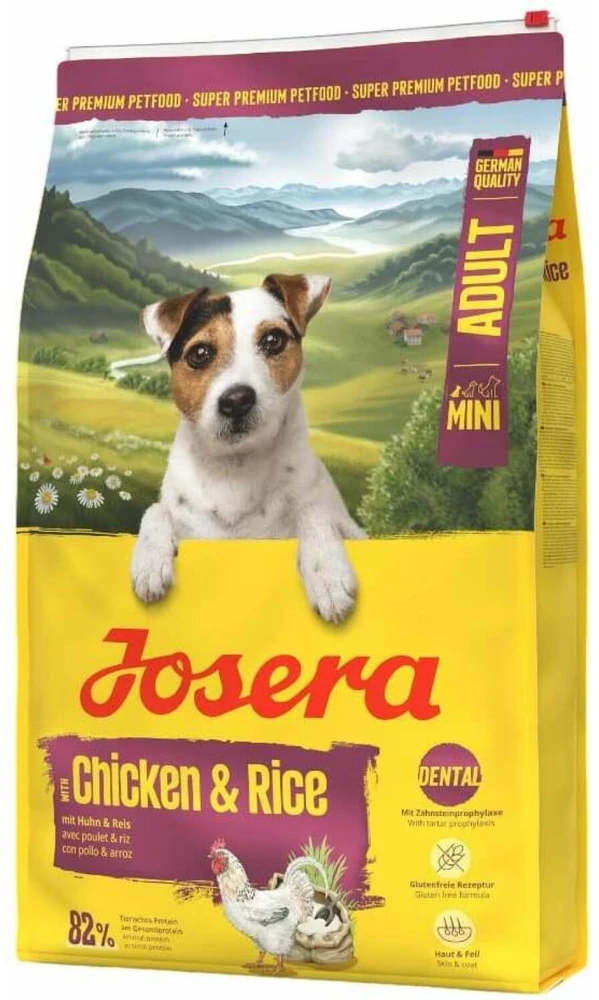 Josera Mini vištiena ir ryžiai sausas pašaras mažų veislių šunims su paukštiena, 10 kg