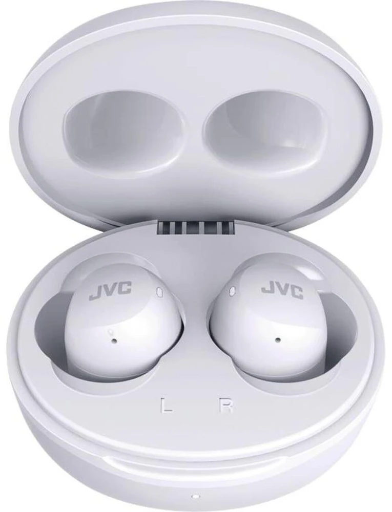 JVC HA-Z66T-W-E True Belaidės ausinės, baltos, Bluetooth 5.1, IPX4, 6mm, 20Hz-20kHz, 16Ω, 7.5h/23h, USB-C, liečiamasis valdymas
