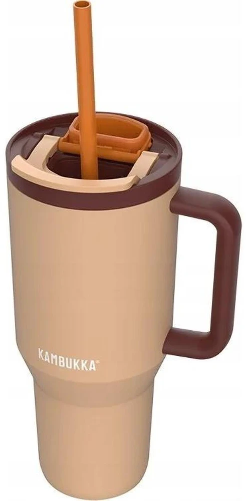 Termopuodelis su teleskopiniu šiaudeliu Kambukka Rio Tumbler 950ml Almond Dream