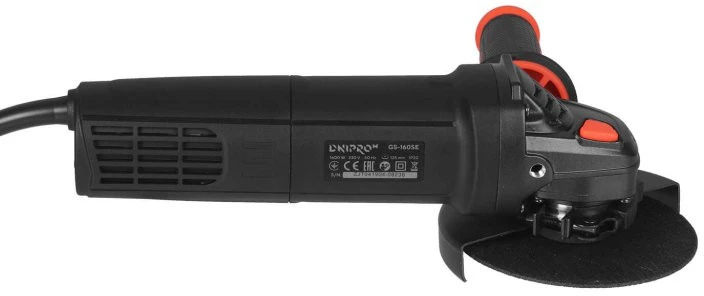 Kampinis šlifuoklis 1400W, 125mm, reg. greičiu GS-160SE DNIPRO-M