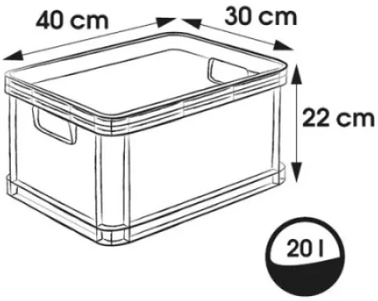 Keeeper KEEEPER - Robusto transportavimo konteineris - 20 l - grafito spalvos