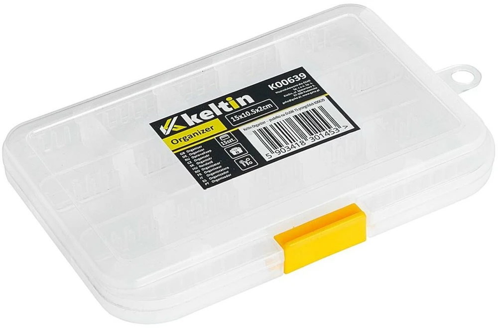 KELTIN organizatorius – dėžutė su varžtais, 15 skyrių (120)