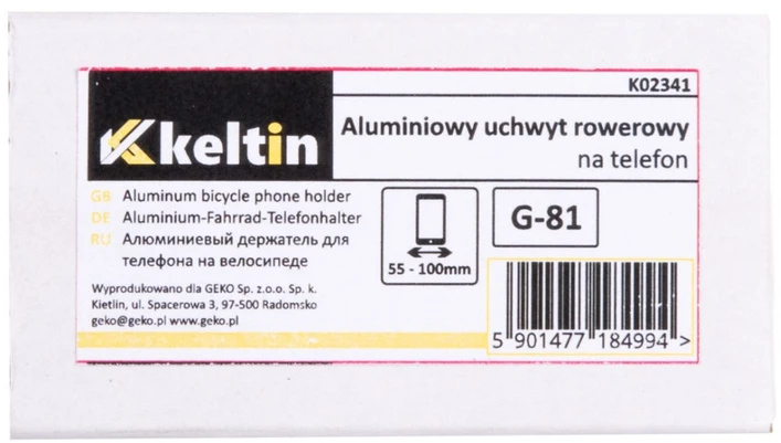 KELTIN Aliuminio dviračio laikiklis G-81 telefonui (100)
