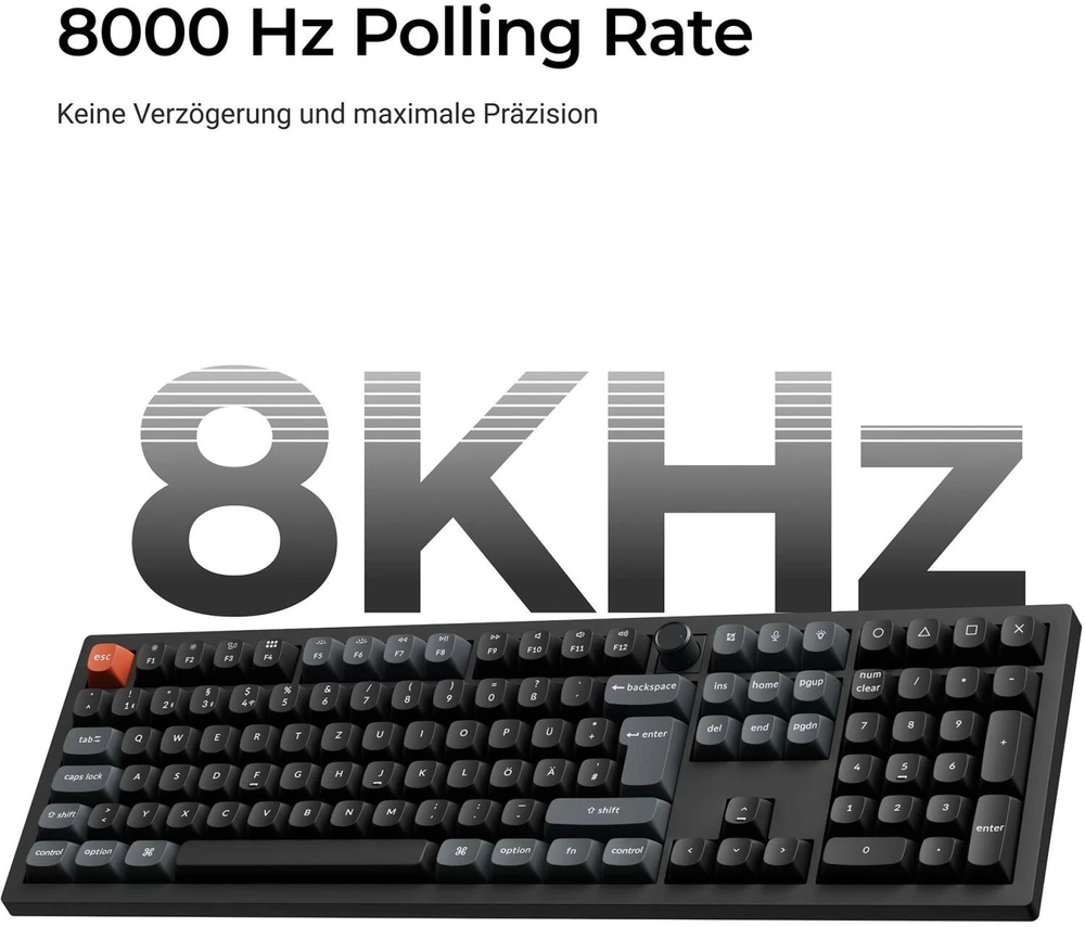Klaviatūra Keychron Keychron V6 Ultra 8K 100% Bk RGB Raudona H