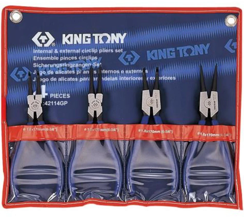 KING TONY PLIERS SEGERA RINKINYS 4 vnt. CASE